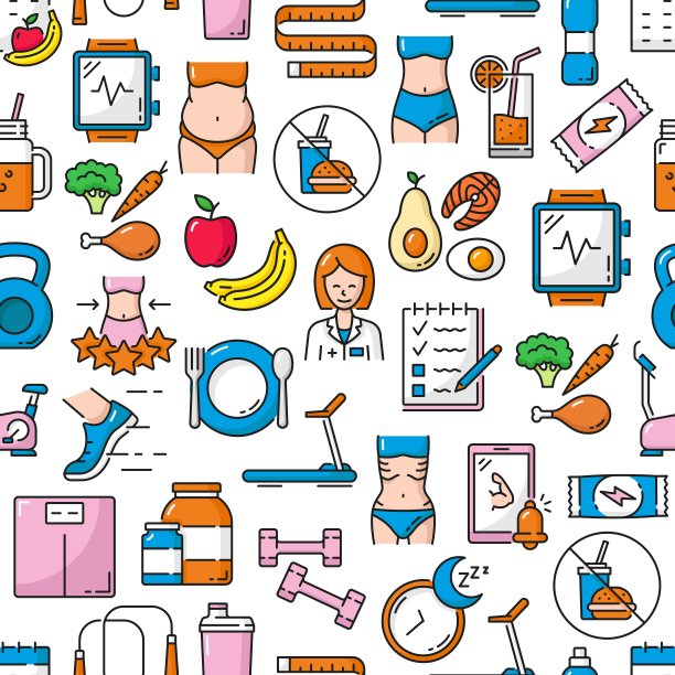 饮食营养，健康食品，健身模式图片下载