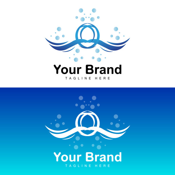 海浪标志，水波设计，品牌设计矢量图片下载