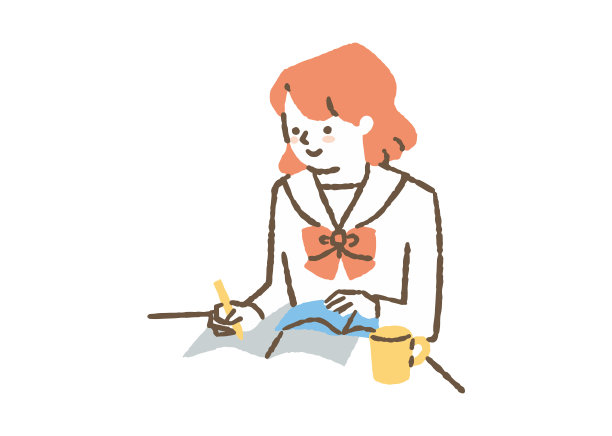 女学生在咖啡厅学习图片下载