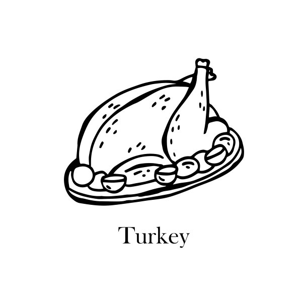 手绘圣诞火鸡图片下载