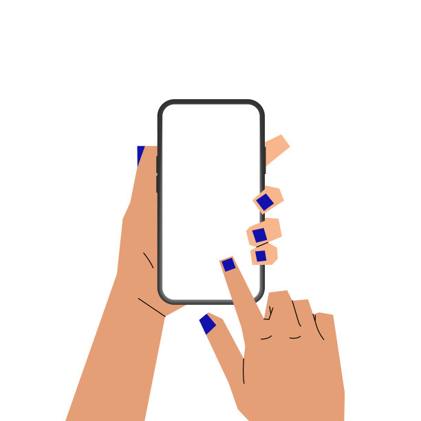 女性手持智能手机模型图片下载