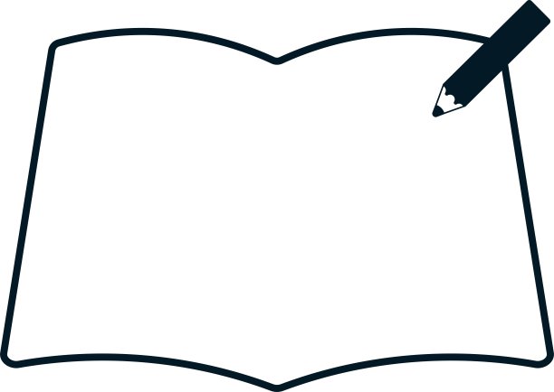 简单的书框和铅笔插图/插图材料(矢量插图)图片下载