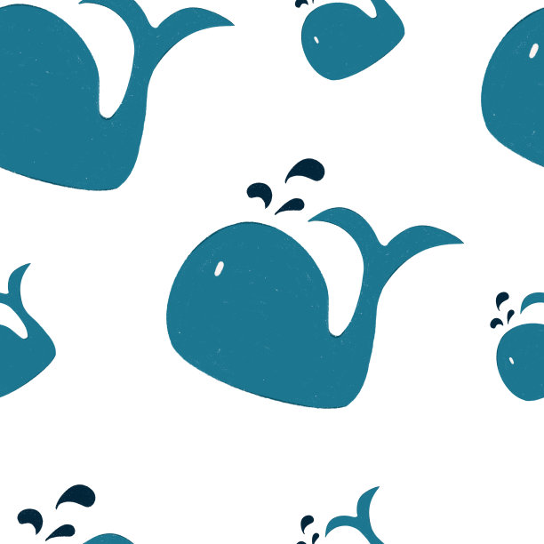 手绘海豚无缝图案图片下载