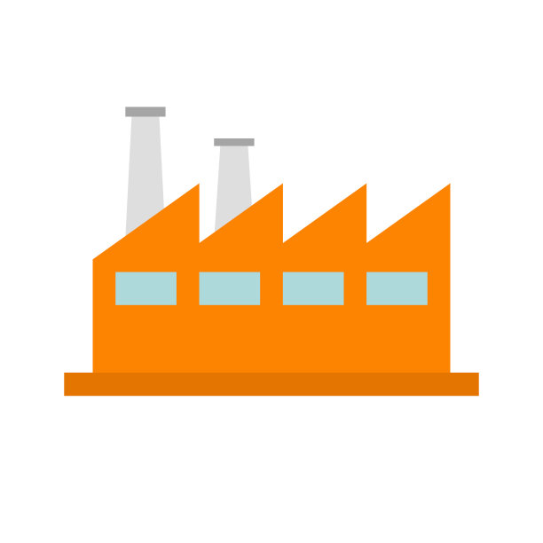 扁平设计的工厂图标。制造工厂。向量。图片下载