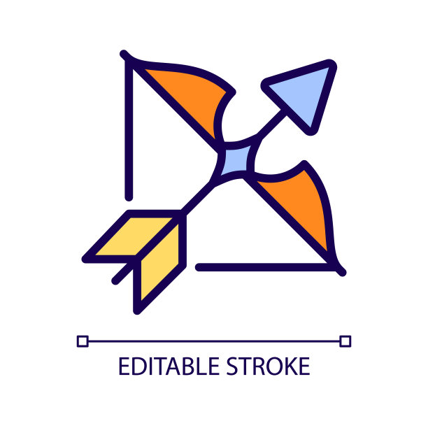 射箭像素完美的RGB颜色图标图片下载