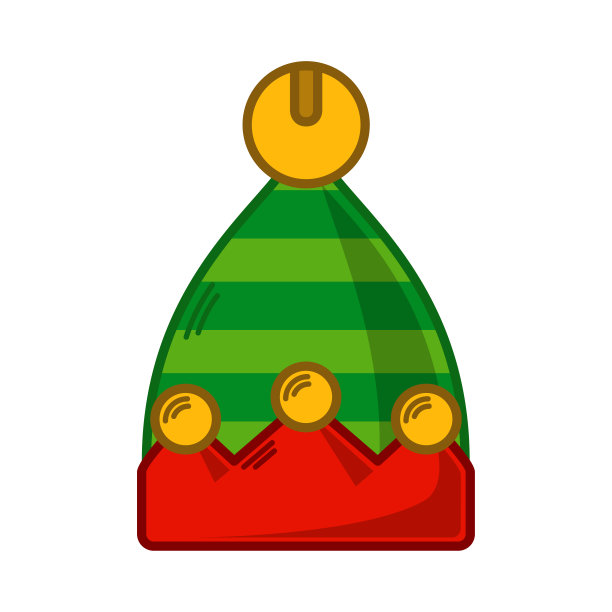 卡通绿色精灵帽子插图。EPS 10矢量图片下载