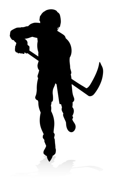 冰球运动员剪影图片下载