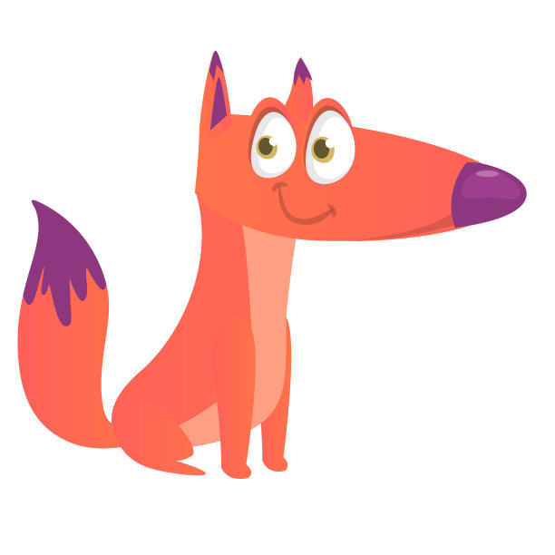 卡通插画非常可爱的狐狸。矢量插图孤立在白色上图片下载