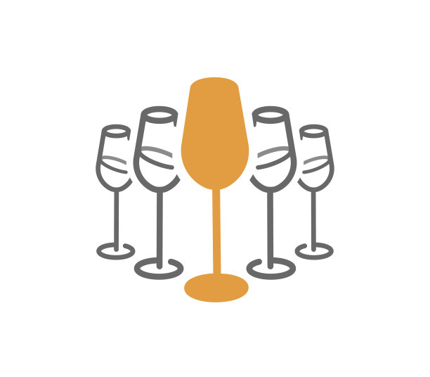 庆祝节日的香槟杯标志。图片下载