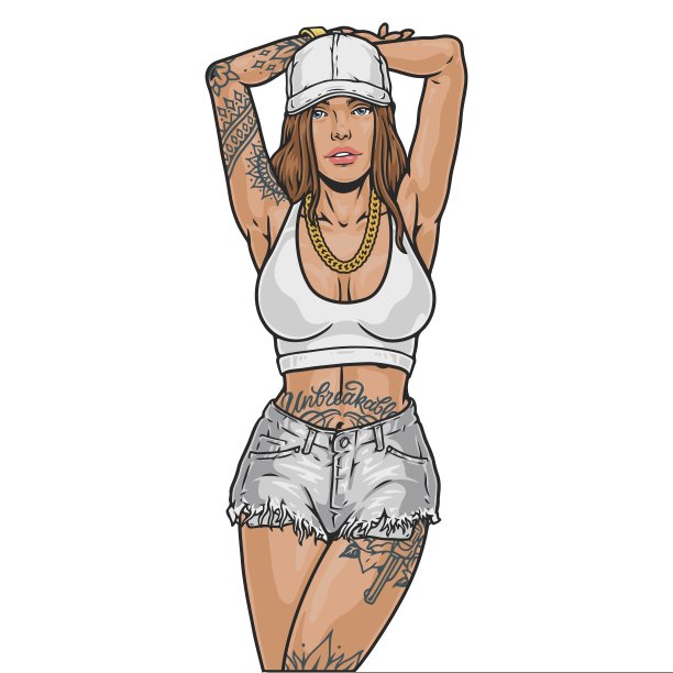 趾高气扬的女孩肖像徽五彩缤纷图片下载