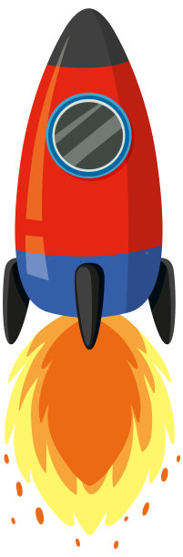 白色背景下的红色火箭飞船图片下载