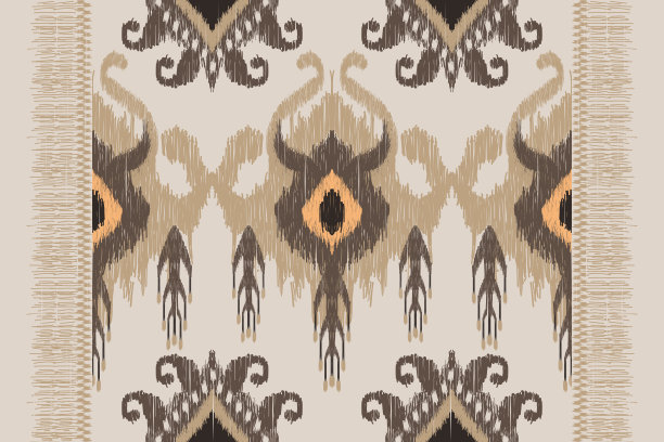 非洲伊卡特花涡纹刺绣。图片下载