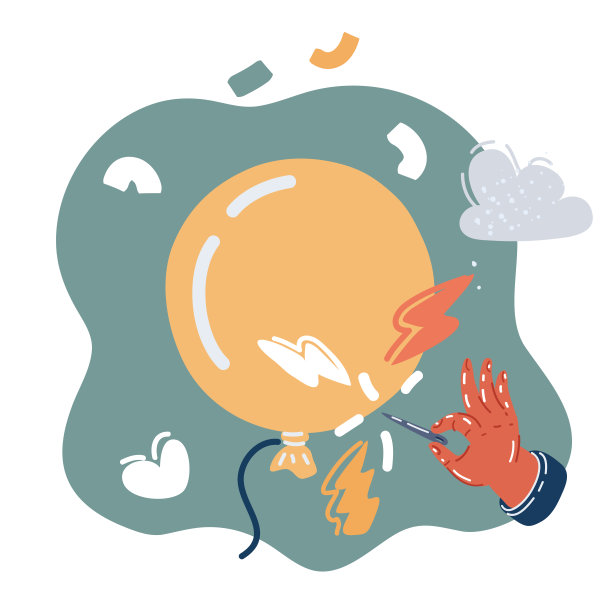 热气球上手持针扎的矢量图图片下载