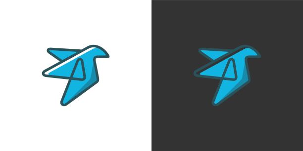 折纸风格的鸟图标图标设计矢量模板图片下载