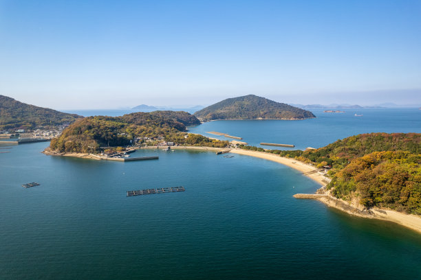 香川县三代市的浪岛美景图片下载