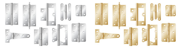 门铰链逼真集经典工业图片下载