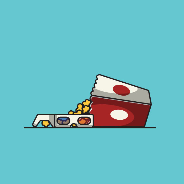 3d眼镜和爆米花图片下载