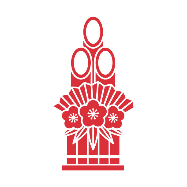 Kadomatsu。日本新年前夜和元旦装饰品。日本矢量插图。图片下载