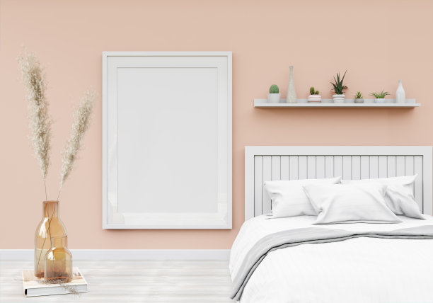 卧室和模型框架的三维室内设计图片下载