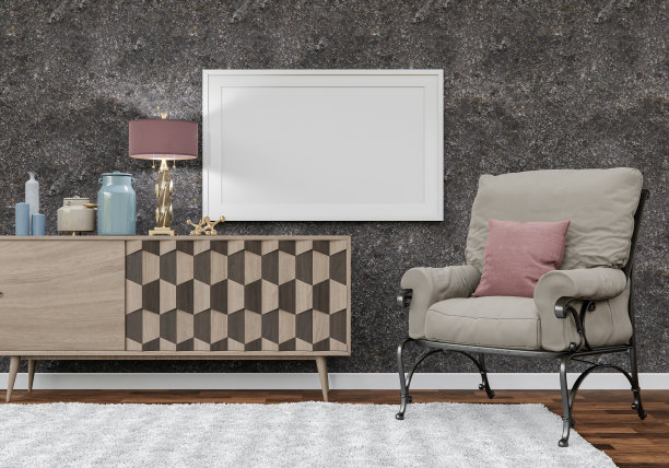 客厅三维室内设计和模型框架图片下载