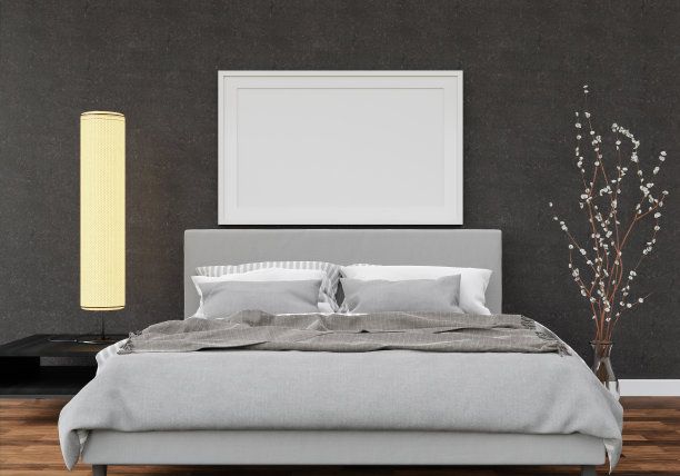 卧室和模型框架的三维室内设计图片下载