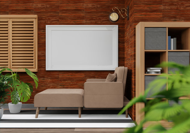 客厅三维室内设计和模型框架图片下载