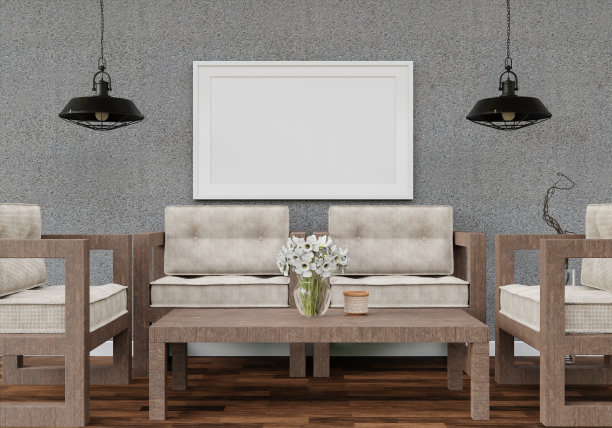 客厅三维室内设计和模型框架图片下载