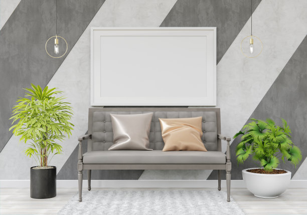 客厅三维室内设计和模型框架图片下载