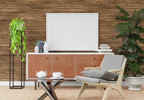 客厅三维室内设计和模型框架图片下载