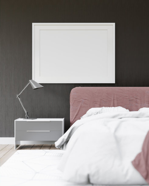 卧室和模型框架的三维室内设计图片下载