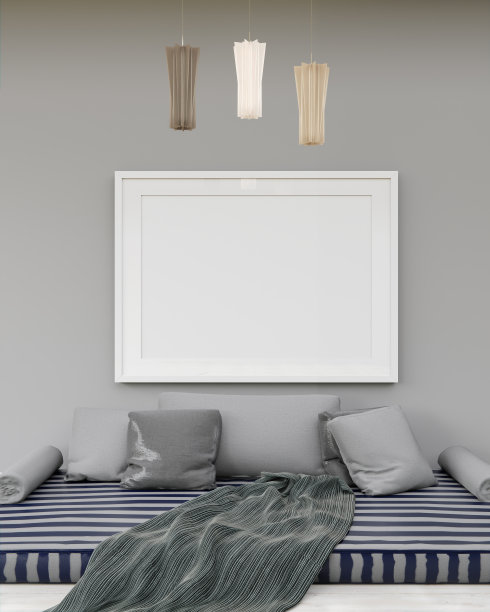 卧室和模型框架的三维室内设计图片下载