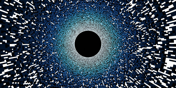 技术隧道现代抽象和霓虹灯管道像素洞3D插图图片下载