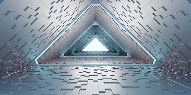 霓虹灯隧道激光步道科技网络空间技术超级高铁管道科学技术数字辉光隧道3d插图图片下载