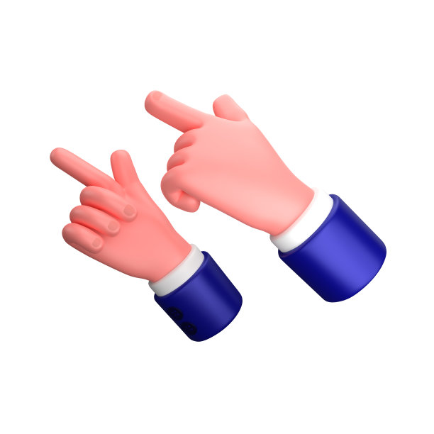 商人用两只手指着左边做3d插画图片下载