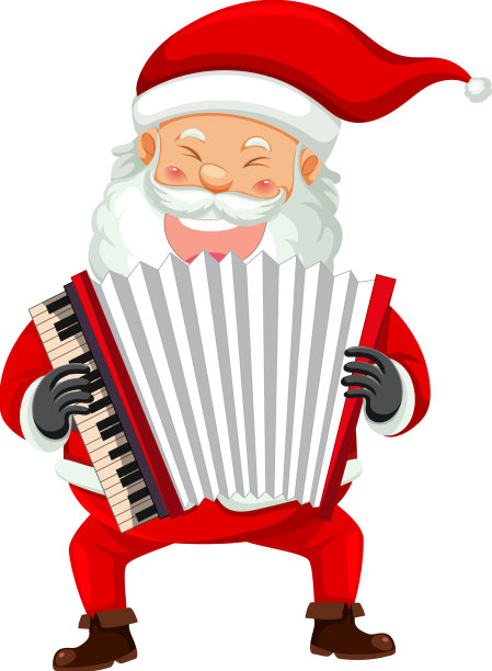拉手风琴的圣诞老人图片下载