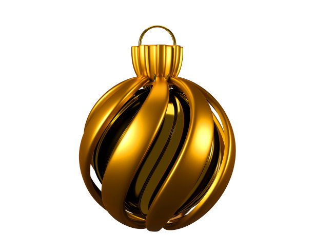 逼真的挂圣诞球3d渲染圣诞装饰孤立在白色背景。剪切路径。图片下载