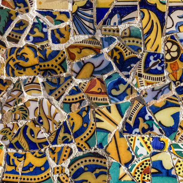 碎玻璃马赛克瓷砖装饰图片下载