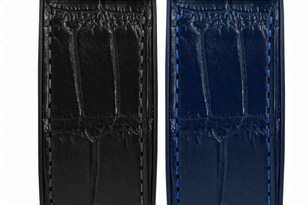 鳄鱼皮表带。孤立在白色背景中图片下载