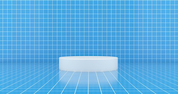 带领奖台的抽象构图3D渲染图片下载