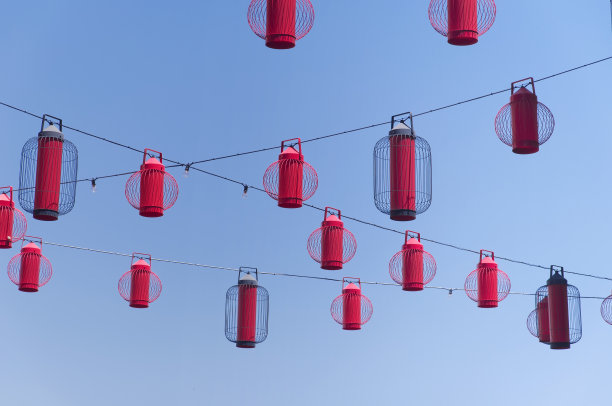 红色的中国灯笼背景图片下载