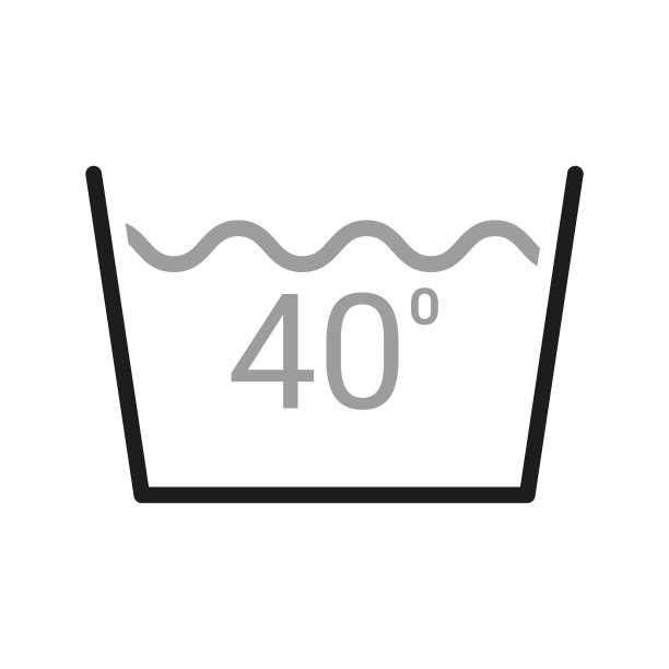 洗衣图标。护理衣物标签上的说明，水温40。向量行项分离。图片下载