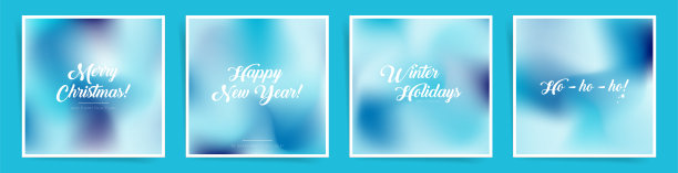 梯度冬季波浪最小封面模板设计的海报，社会岗位，邀请和封面的方形集合。定格的灯光。矢量新年和圣诞节促销销售集。图片下载