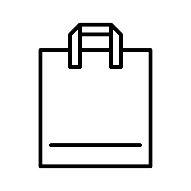 购物袋图标。纸袋。孤立在白色背景上的象形文字。图片下载