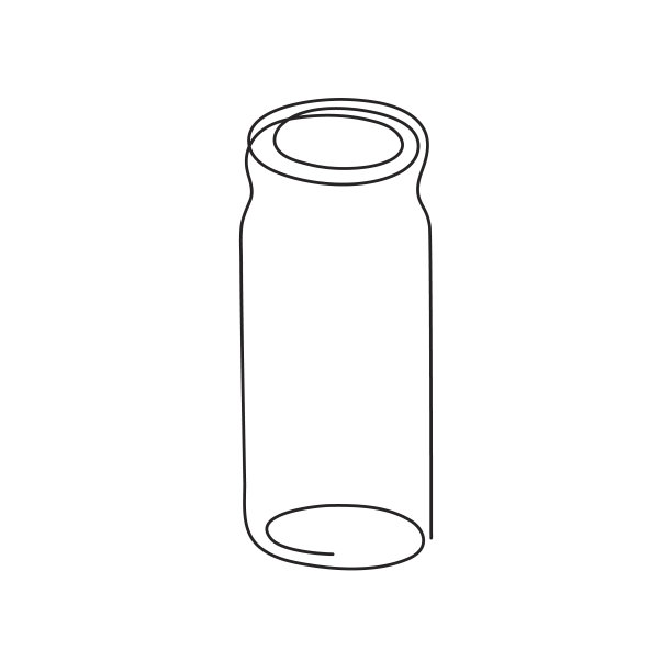 试管，单线艺术，连续绘制轮廓。冠状病毒疫苗、物质溶液、实验室分析抽血。医疗保健理念，药物剂量。可编辑的中风。图片下载