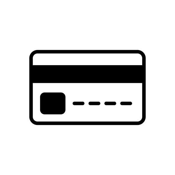信用卡图标矢量设计模板在白色背景图片下载