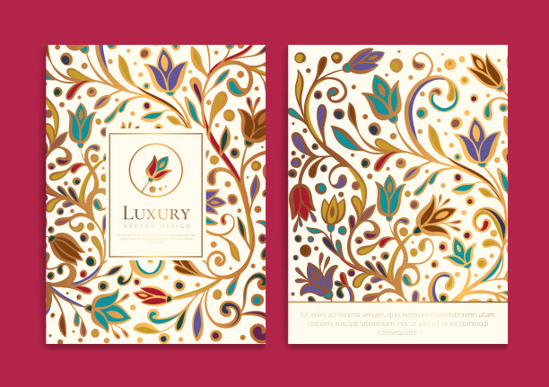 奢华的邀请卡设计与矢量装饰图案。的模板。可用于背景和墙纸。优雅经典的矢量元素非常适合装饰。图片下载