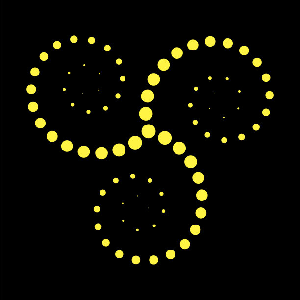黄色圆点图标隔离在黑色背景上图片下载