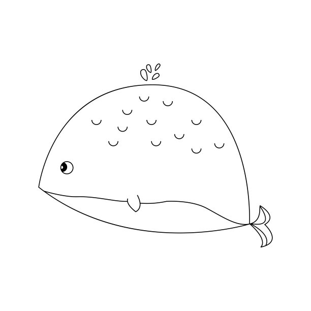 可爱的鲸鱼。矢量图图片下载