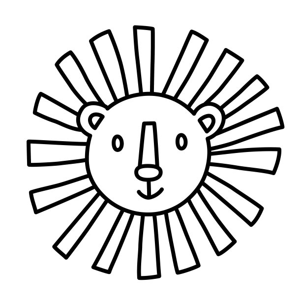 狮子墙上挂的图标，矢量插图的墙壁装饰为scandi托儿所，儿童手工玩具，游戏室图片下载