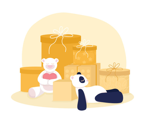 婴儿送礼礼二维矢量孤立的插图图片下载